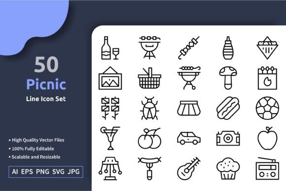 A Designer's Practical Review of a Picnic-Themed Icon Set for Embroidery