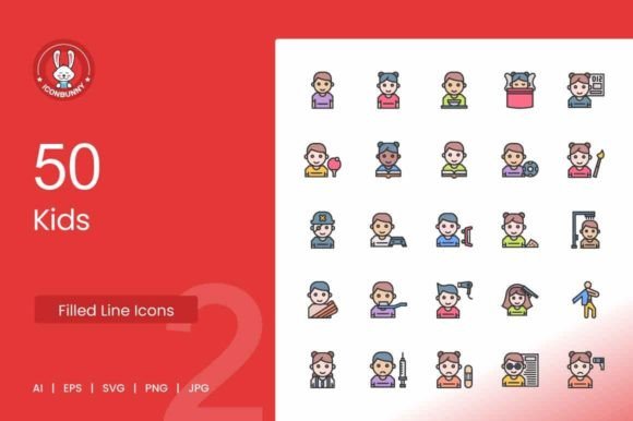 A Hands-On Review of 50 Kids Filled Line Icons for Embroidery