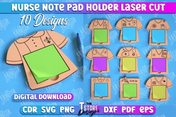 A Laser Cut Nurse Note Pad Holder for Embroidered Organizers
