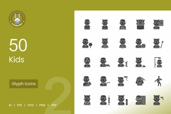 Review: 50 Kids Glyph Icons for Embroidery