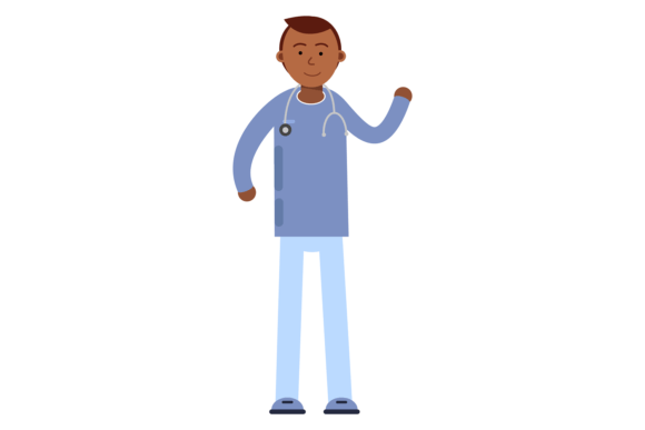 Reviewing the Physician Character. Male Doctor. Medica